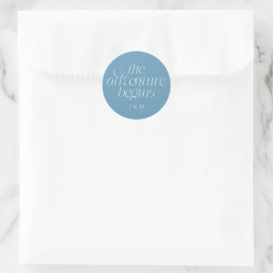 Adesivo O Início da Aventura Casamento Denim Azul