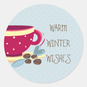 Adesivo O inverno o mais morno do café quente deseja