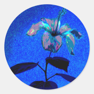 Adesivo O Iridescente Hibiscus Bloom Blue Pink
