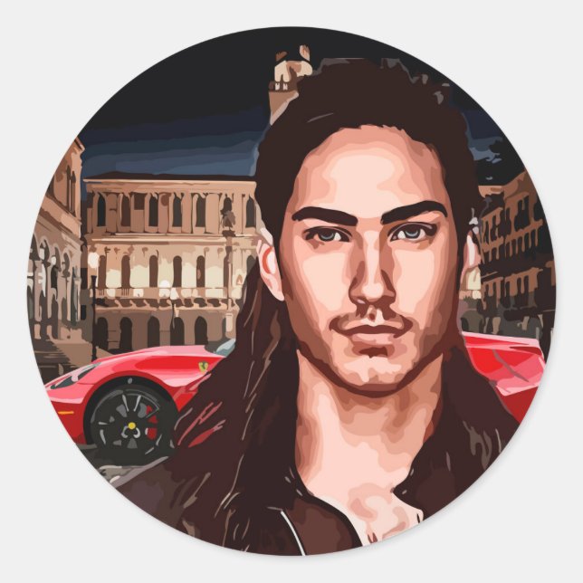 Adesivo o jogador belo cara noite de vida abstrato (Frente)