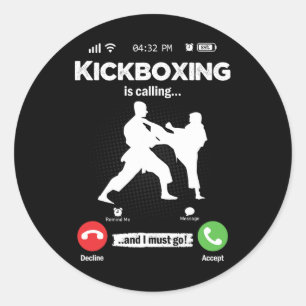 Adesivo O Kickboxing Está Chamando Artes Marciais Retro Ho