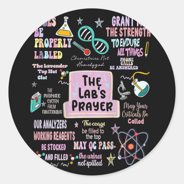 Adesivo O Laboratório de Oração dos Laboratórios Cientista (Frente)
