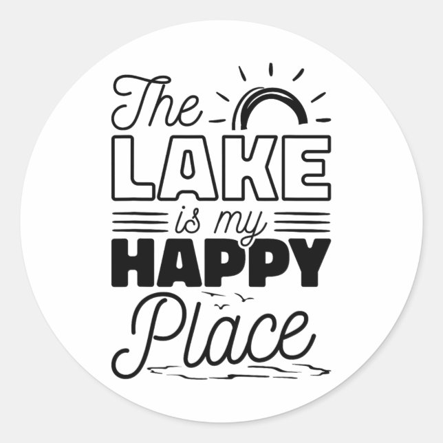 Adesivo O Lago É Meu Lugar Feliz (Frente)