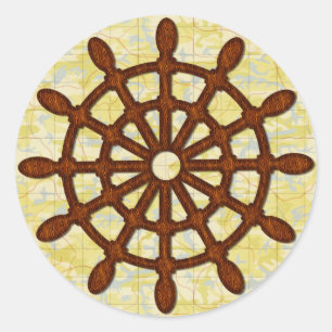 Adesivo O leme do navio roda dentro o Seafaring náutico d