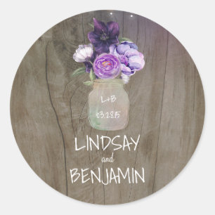 Adesivo O Lilac da ameixa floresce o casamento rústico do