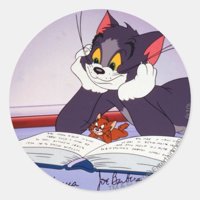 Adesivo O Livro De Leitura De Tom E Jerry Foi Autografado (Frente)
