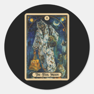 Adesivo O Lobisomem da Lua tola (o tolo) Halloween Tarot