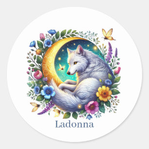 Adesivo O lobo-cúmulo ama animais personalizáveis