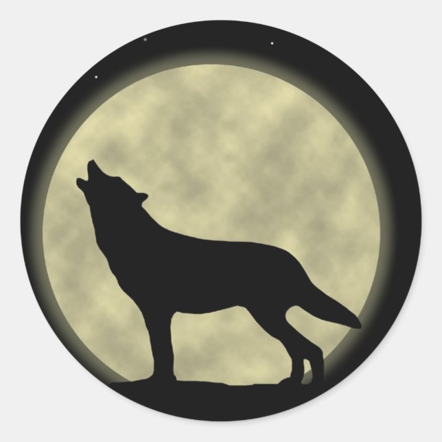 Adesivo O Lobo Howling na Noite (Frente)