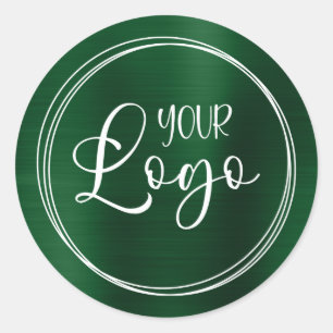 Adesivo O logotipo da sua empresa aqui é verde-escuro metá
