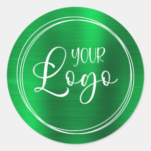 Adesivo O logotipo da sua empresa aqui é verde metálico