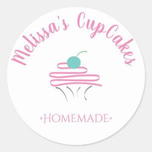 Adesivo O logotipo do cupcake Whisk a padaria caseiro