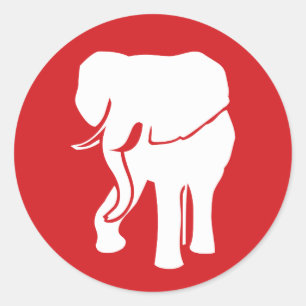 Adesivo O logotipo moderno do elefante branco escolhe a