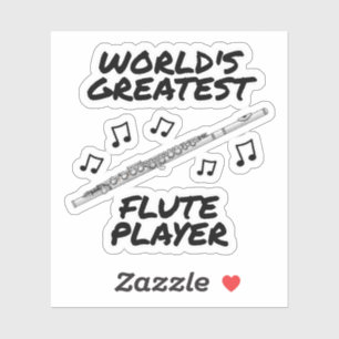 Adesivo O maior jogador de flauta do mundo, Flutist Engraç