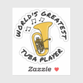 Adesivo O Maior Jogador Tuba do Mundo, Brass Musical Engra
