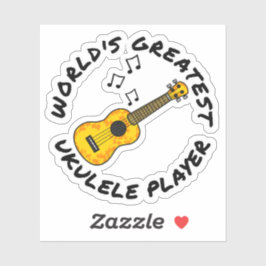 Adesivo O Maior Jogador Ukulele do Mundo, Engraçado Jogado