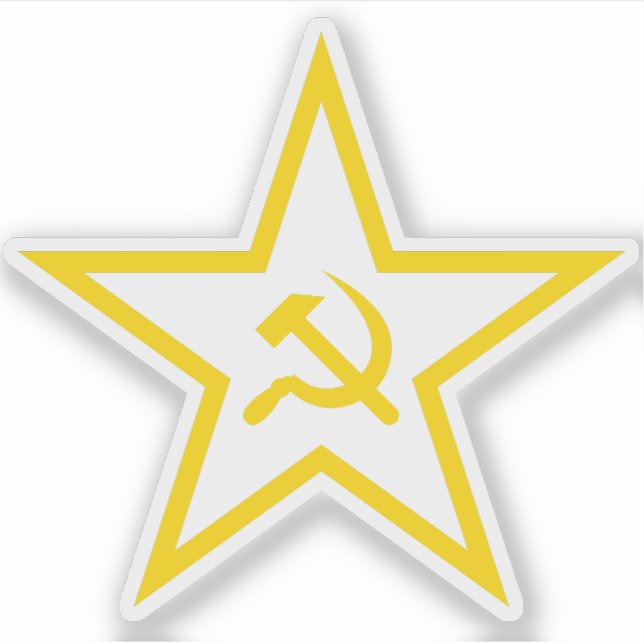 Adesivo O martelo e a estrela falciforme (amarelo) (Frente)