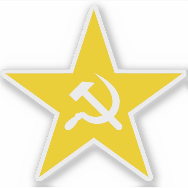 Adesivo O martelo e a estrela falciforme - v2 (amarelo) (Frente)