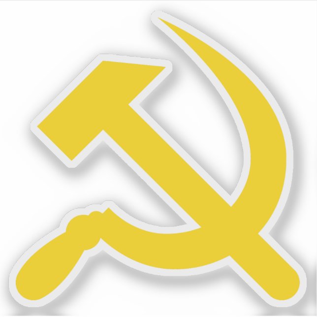 Adesivo O martelo e a foice (amarelo) (Frente)