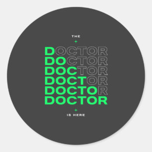 Adesivo O Médico Está Aqui Neon Design de Texto