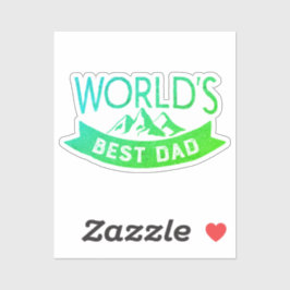 Adesivo O melhor Dia de os pais verde Pai do mundo