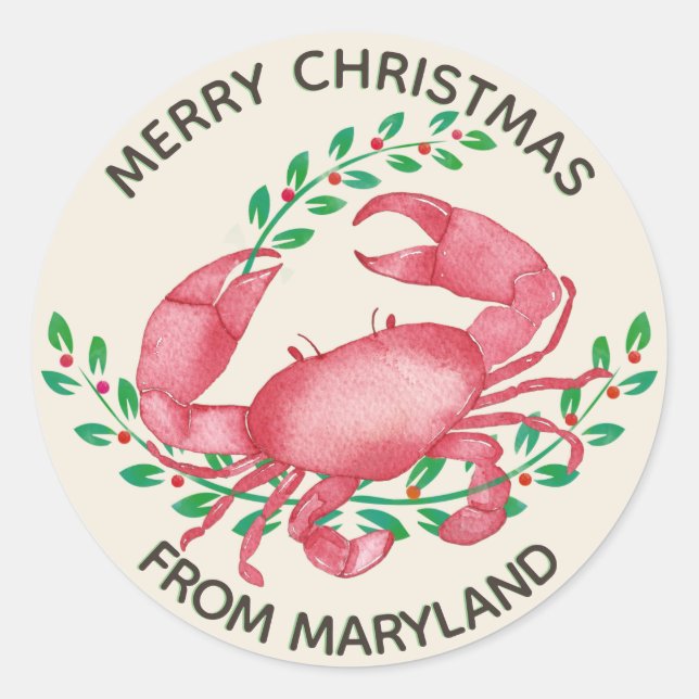 Adesivo O melhor Natal do Caranguejo de Maryland (Frente)