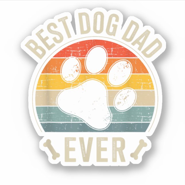 Adesivo O melhor pai de cão jamais visto para o dia de os  (Frente)