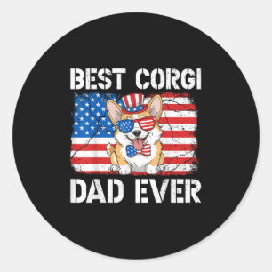 Adesivo O Melhor Pai De Corgi Alguma Vez Nos Eua Bandeira