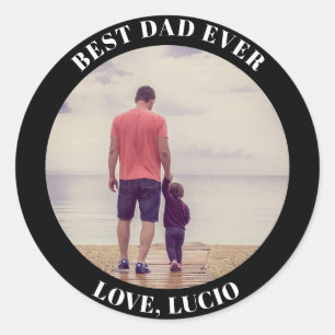 Adesivo O melhor pai já personalizado fotográfico preto
