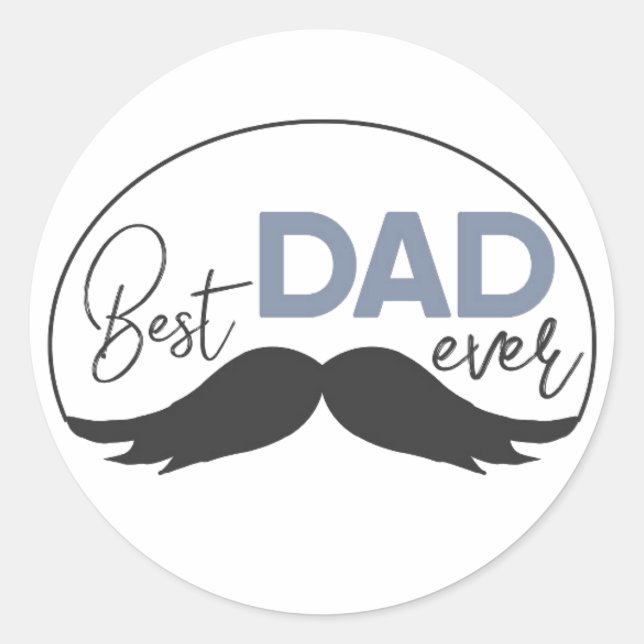 Adesivo O melhor pai que já fez bigode, Round Sticker (Frente)