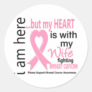 Adesivo O Meu Coração Está Com O Meu Cancer De Mama Da Esp