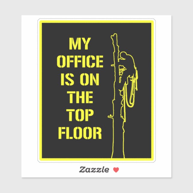 Adesivo O meu escritório é no andar de cima. (Folha)