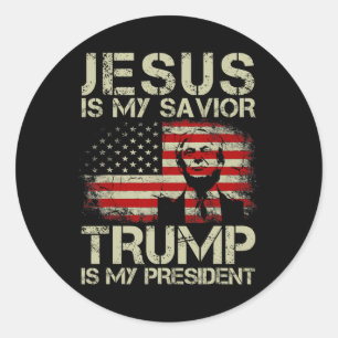 Adesivo O Meu Salvador Trump É O Meu Presidente Trump 2024