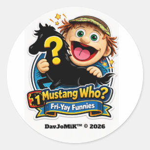 Adesivo O Mikey's Mustang Quem? – Insígnia Fri‑Yay Funnies