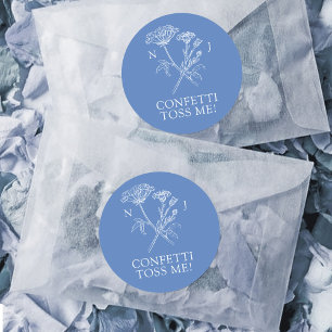Adesivo O monograma azul confetti me toca