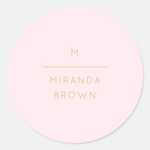 Adesivo O monograma elegante cora elegante minimalista
