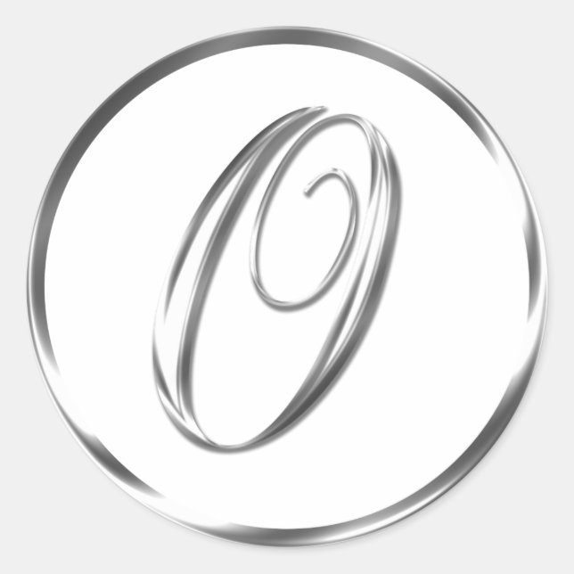 Adesivo O Monograma Faux Silver Envelope Ou Favorecer Selo (Frente)