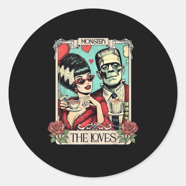 Adesivo O Monstro Frankenstein E A Noiva Os Amantes Taro (Frente)