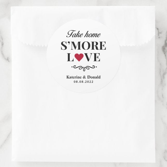 Adesivo O 'more Love Wedding Classic Round Sticker (Bolsa)