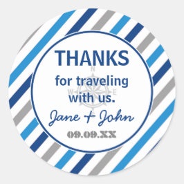 Adesivo O Mundo aguarda o Chá de fraldas Obrigado Sticker