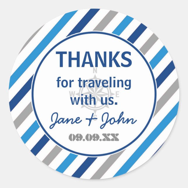 Adesivo O Mundo aguarda o Chá de fraldas Obrigado Sticker (Frente)