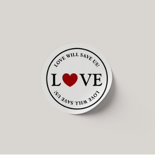 Adesivo O na moda Love Nos Salva O Slogan Clássico Em Volt
