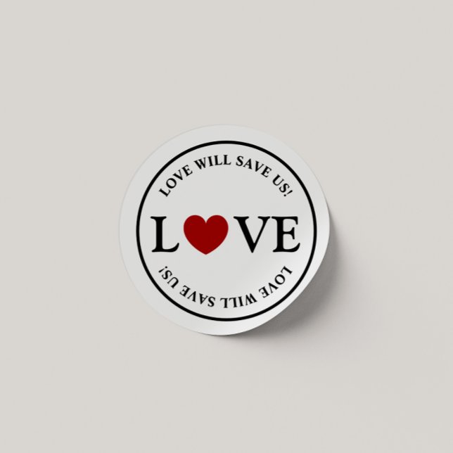 Adesivo O na moda Love Nos Salva O Slogan Clássico Em Volt (Criador carregado)