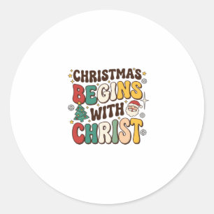 Adesivo O Natal Começa Com Cristo Design de Árvore de Nata