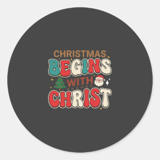 Adesivo O Natal Começa Com Cristo Retro Papai Noel