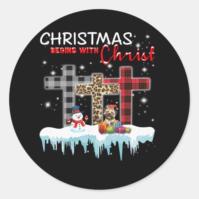 Adesivo O Natal começa com o Cristo (Frente)