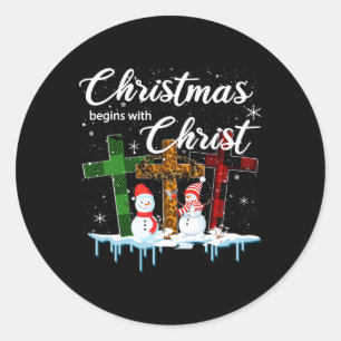 Adesivo O Natal Começa Com Presentes De Xmas De Cristo