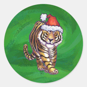 Adesivo O Natal Do Tigre Em Verde