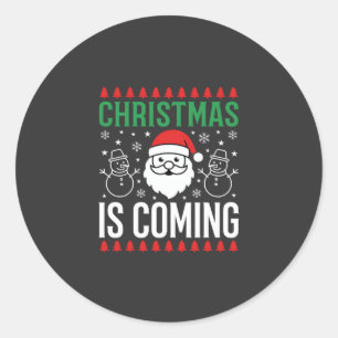 Adesivo O Natal Está Chegando Papai Noel Boneco de Neve