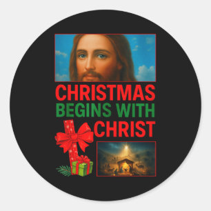 Adesivo O Natal Hugvyn Começa Com A Cruz De Cristo Jesus
